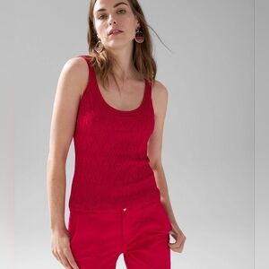 White House Black Market Diamond Stitch Sweater Tank Top